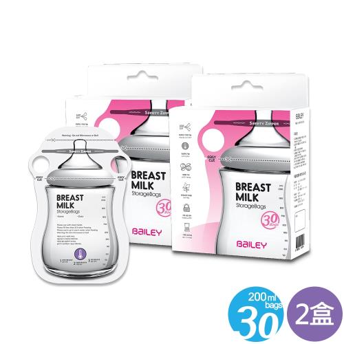【韓國BAILEY貝睿】感溫母乳儲存袋(指孔型30入)x2盒