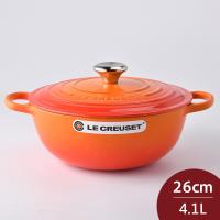 Le Creuset 琺瑯鑄鐵媽咪鍋 26cm 4.1L 火焰橘 法國製