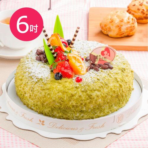 預購-樂活e棧-生日快樂造型蛋糕-夏戀京都抹茶蛋糕(6吋/顆,共1顆)