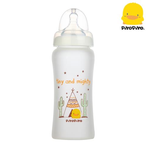 黃色小鴨 Piyo Piyo -360°矽膠防護寬口徑玻璃奶瓶280ml