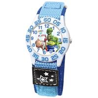 【Disney迪士尼】Toy Story玩具總動員 數字殼自黏織帶系列兒童錶-火腿、抱抱龍、三眼怪 33mm 白殼