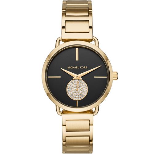 Michael Kors 紐約時尚腕錶(MK3788)黑X金/36mm