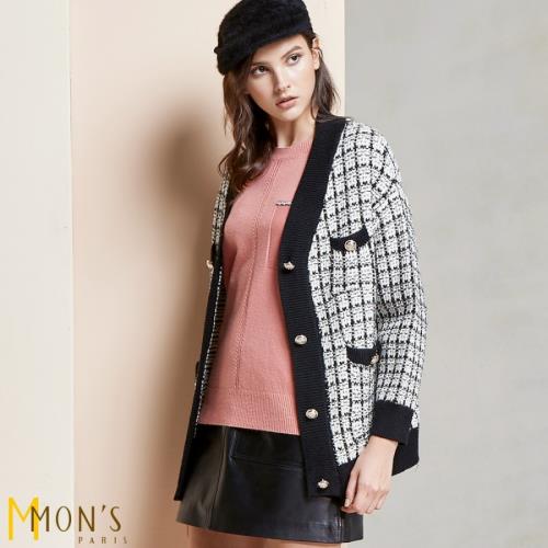 MONS 法式經典小香風針織毛料外套