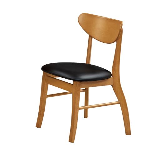 Boden-亞當實木皮面餐椅/單椅(黑色)