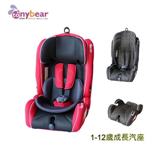 Tony Bear 1-12歲成長型汽車座椅 紅 / 黑|成長型