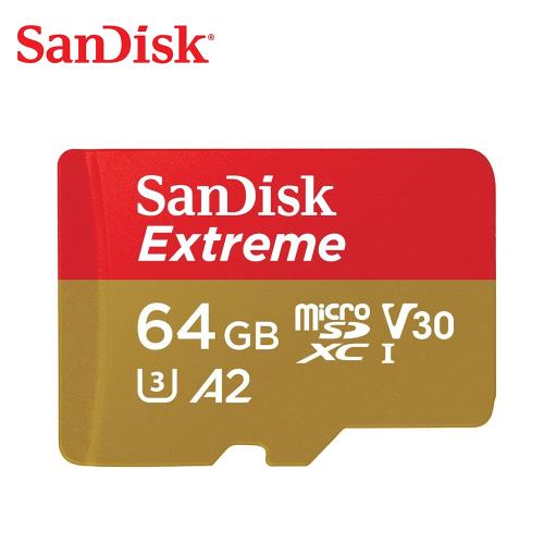 SanDisk Extreme MicroSDXC UHS-I (A2/V30) 64GB 記憶卡[公司貨]