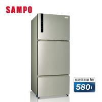 SAMPO聲寶580L一級能效變頻三門冰箱(香檳銀) SR-B58DV(Y6)