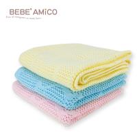 Bebe Amico-鏤空編織透氣好眠毯(熊兔款)-3色