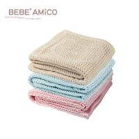 Bebe Amico-鏤空編織透氣好眠毯(蘋果熊)-3色