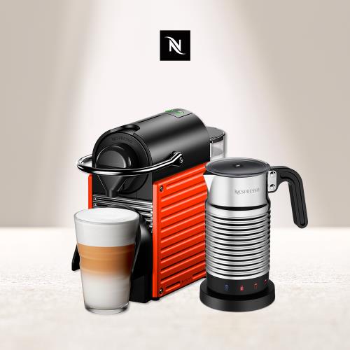【Nespresso】膠囊咖啡機 Pixie 紅色 全自動奶泡機組合|膠囊咖啡機