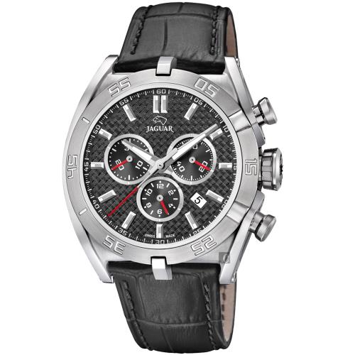 JAGUAR積架 EXECUTIVE 極速計時手錶-灰x黑色錶帶/45.8mm J857/3