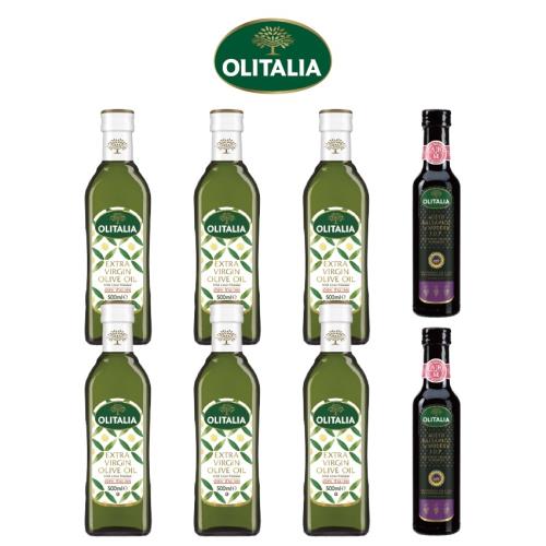 Olitalia 奧利塔 特級初榨橄欖油500ml x6罐+摩典那巴薩米克醋250ml x2罐