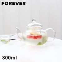 日本FOREVER  英式耐熱玻璃濾網花茶壺800ML
