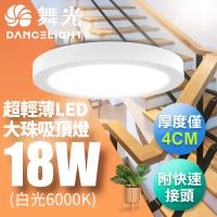 舞光 LED 超輕薄 1-2坪 18W 大珠吸頂燈-白框(白光/自然光/黃光)