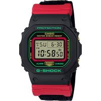 CASIO卡西歐G-SHOCK紅武士帆布錶帶手錶DW-5600THC-1