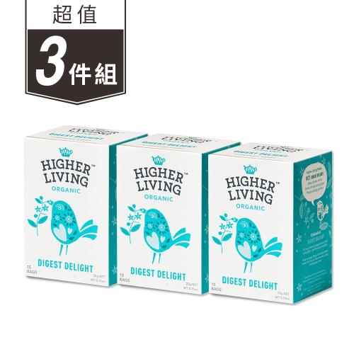 【英國HIGHER LIVING】消化解膩有機茶3件組(15包x3盒)
