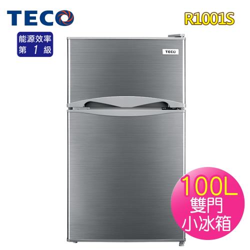 TECO東元100L一級雙門小冰箱R1001S爵士灰(含拆箱定位)