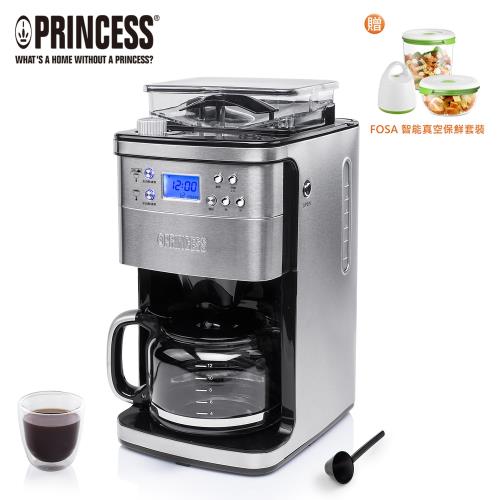 【送真空保鮮組】PRINCESS荷蘭公主全自動智慧型美式咖啡機249406|美式研磨咖啡機