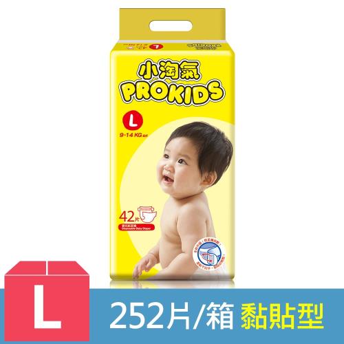小淘氣 透氣乾爽嬰幼兒紙尿褲Lx42片x6包-PV