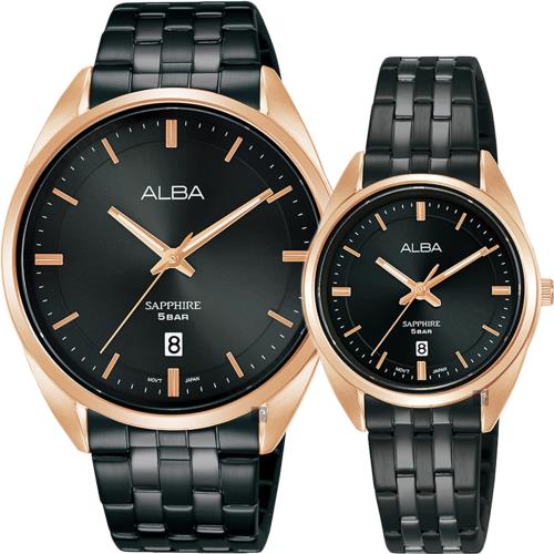 ALBA 雅柏 簡約設計情侶手錶 對錶 VJ42-X303SD+VJ22-X323SD