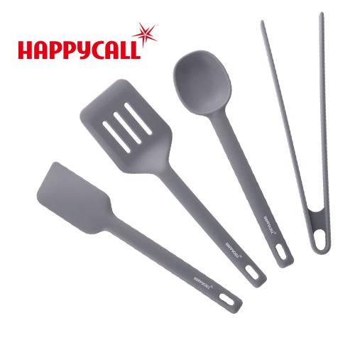 【韓國HAPPYCALL】耐熱矽膠料理配件4入組(料理鏟/料理匙/料理刮刀/料理夾)