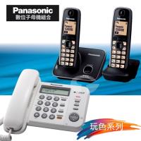 Panasonic 松下國際牌數位子母機電話組合 KX-TS580+KX-TG3712 (經典白+經典黑)