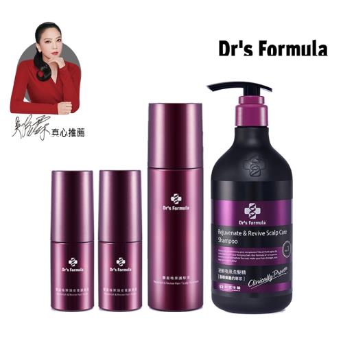 《台塑生醫》Dr’s Formula (強健喚黑頭皮養護熱銷組)洗髮精x1+護髮素x1+頭皮養護精露x2