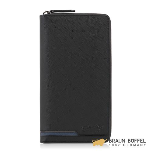 BRAUN BUFFEL 大富翁系列拉鍊長夾 - 黑色 BF350-601-BK