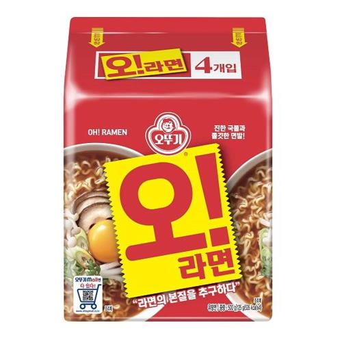 【韓國】不倒翁 喔 拉麵(辣牛肉風味) 125g*4包