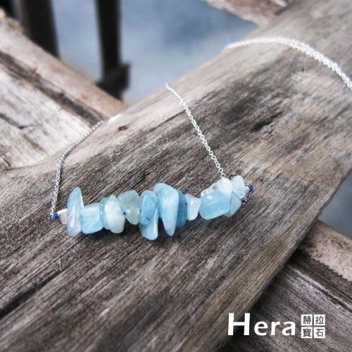Hera 赫拉 微笑系列手作海藍寶項鍊/鎖骨鍊