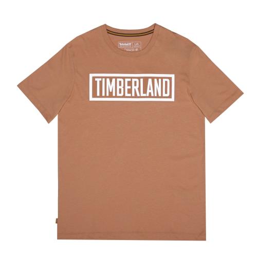 Timberland 男款銅潭棕色品牌線型LOGO短袖T恤A24QSBG4