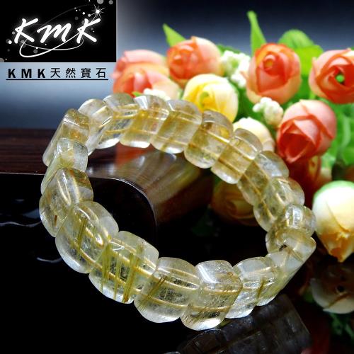 KMK天然寶石【19顆】髮晶之王天然鈦晶-手排