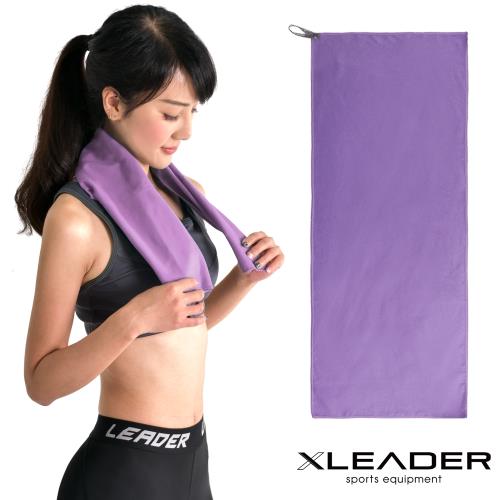Leader X 超細纖維 吸水速乾運動毛巾 粉紫