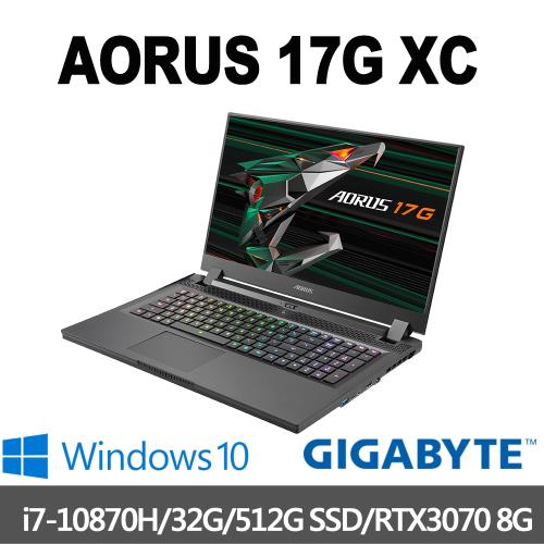 GIGABYTE技嘉 AORUS 17G XC 17.3吋電競筆電(i7-10870H/32G/512G SSD/RTX3070-8G/Win10)