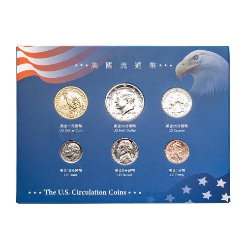 【台灣大洋金幣】2021 美國流通硬幣6枚套組立卡