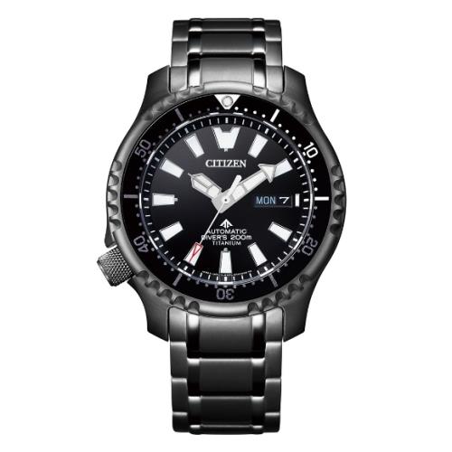 CITIZEN星辰 鈦黑河豚限量款 經典機械潛水腕錶 NY0105-81E