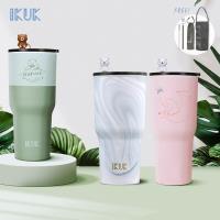【IKUK 艾可】陶瓷保溫杯900ml珍奶杯(大容量陶瓷冰壩杯長效保冰保冷)
