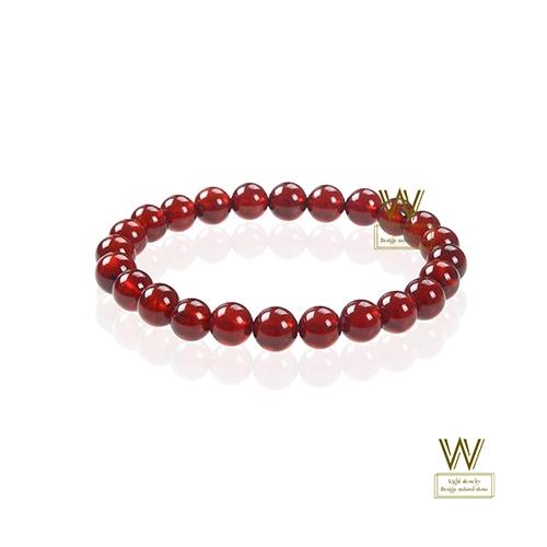 W-jewelry頂級完美紅石榴手鍊(7MM（3A等級）)