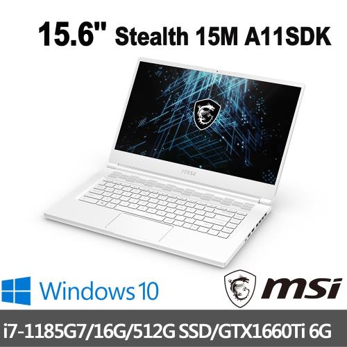 msi微星 Stealth 15M A11SDK-003TW電競筆電15吋/i7-1185G7/16G/PCIe 512G SSD/GTX1660Ti