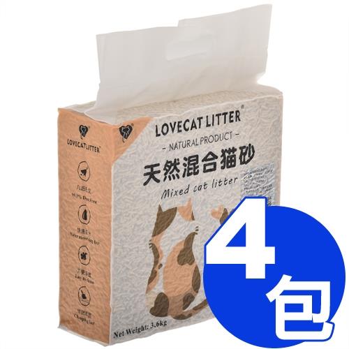 LOVECAT-天然混合貓砂(豆腐礦砂)3.6kg x4包組(650501)-魔鏡