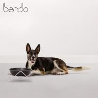 Bendo 更潮狗碗 寵物碗 寵物碗架 不鏽鋼架+亮面黑碗 22cm