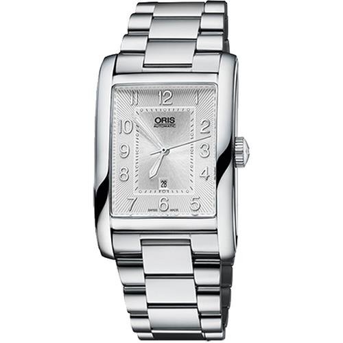 ORIS Rectangular 藝術時尚家機械腕錶-銀/28mm(0156176934061-0782220)