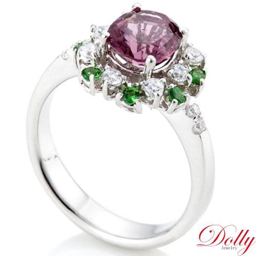 Dolly 天然無燒尖晶石 1克拉 14K金鑽石戒指(010)