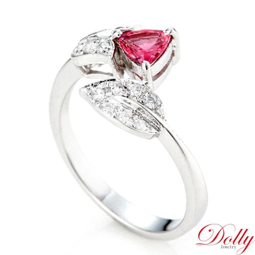 Dolly 14K金 天然無燒霓虹尖晶石鑽石戒指(001)