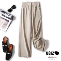 【UGIZ】顯瘦鬆緊時尚氣質純色百搭造型九分褲(M-2XL)