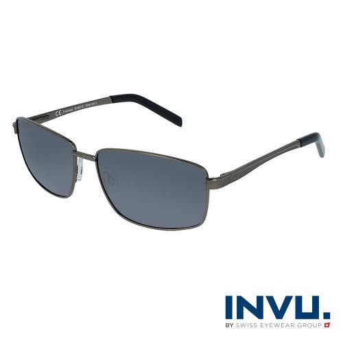 【INVU】瑞士時尚沉穩偏光太陽眼鏡(鐵灰 B1607E)