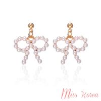 【MISS KOREA】氣質珍珠蝴蝶結造型耳環