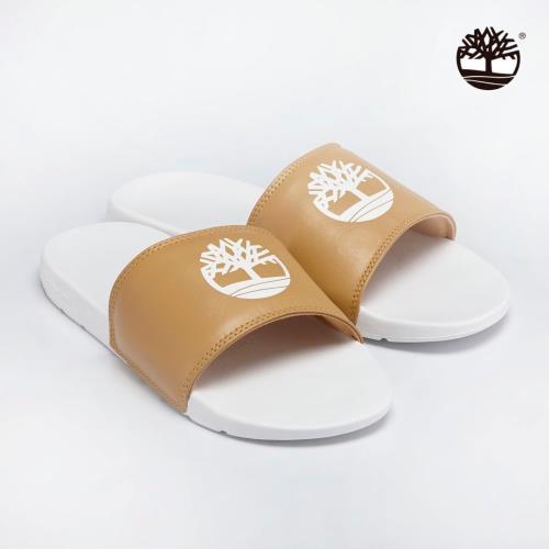 Timberland 中性小麥色品牌標誌休閒拖鞋|A2KPD231