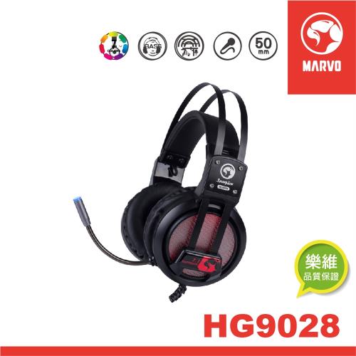 【MARVO】 HG9028 電競耳罩式耳機 紅