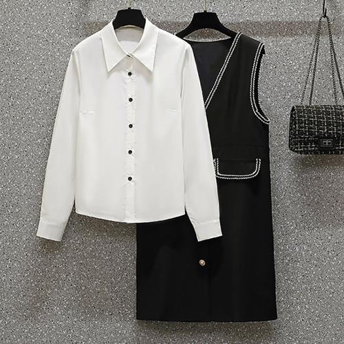 麗質達人 - 1965白色襯衣+背心裙